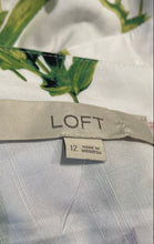 Load image into Gallery viewer, Loft Womens White Floral Short Sleeve Side Cutout V-Neck A-Line Dress Size 12