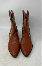 Load image into Gallery viewer, Sam & Libby Womens Livie Brown Faux Leather Side Zip Cowboy Western Boots Sz 9.5
