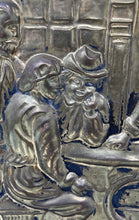 Load image into Gallery viewer, Decorative Brass Dish Features An Embossed Scene Of Men In A Tavern Plate
