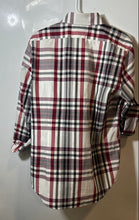 Load image into Gallery viewer, Express Mens White Multicolor Plaid Long Sleeve Collared Dress Shirt Size M