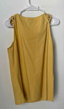 Load image into Gallery viewer, Alfani Womens Yellow Cotton Sleeveless Cutout Round Neck Blouse Top Size 14