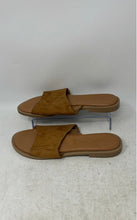 Load image into Gallery viewer, Simona Rossi Womens Brown Leather Open Toe Slip-On Flat Slide Sandals Size 8