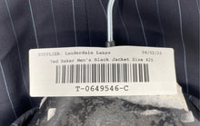 Load image into Gallery viewer, Ted Baker Mens Black Striped Endurance Notch Lapel Three-Button Blazer Size 42S