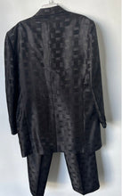 Load image into Gallery viewer, Zacchi Mens Black Geometric Print 2-Piece Suit Size Blazer 42R Pants W35-36R