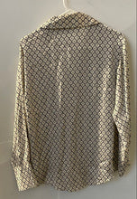 Load image into Gallery viewer, Zara Womens Cream & Black Geometric Print Long Sleeve Button-Up Shirt Size XS