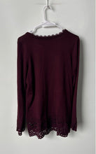 Load image into Gallery viewer, Adrianna Papell Womens Wine Color Long Sleeve Blouse Top Size Large