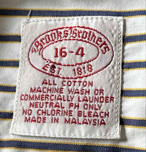 Load image into Gallery viewer, Brooks Brothers Mens White Black Striped Long Sleeve Collared Dress Shirt Sz 16