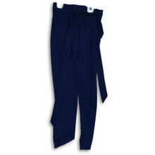 Load image into Gallery viewer, Express Womens Blue Mid Rise Pockets Pleated Tie Waist Ankle Pants Size XS