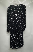 Load image into Gallery viewer, Loft Ann Taylor Womens Black White Dotted Print Long Sleeve A-Line Dress Size 0P