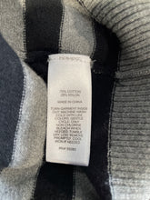 Load image into Gallery viewer, Express Womens Gray Black Striped Print Long Sleeve Pullover Sweater Size S