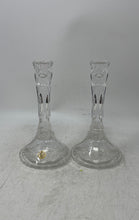 Load image into Gallery viewer, RCR Royal Crystal Rock Glass Clear Candle Stick Holders Set Of 2 Pcs