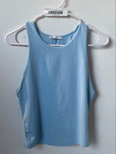 Load image into Gallery viewer, Zara Womens Light Blue Sleeveless Round Neck Blouse Tank Top Size Large