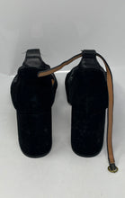Load image into Gallery viewer, Kensie Womens Black Suede Open Toe Scalloped Platform Ankle Strap Heels Size 9