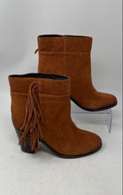 Load image into Gallery viewer, Kenneth Cole Womens Alana Brown Leather Round Toe Fringe Ankle Boots Size 8 1/2M