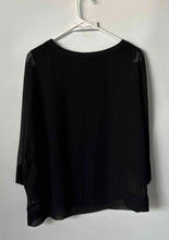 Load image into Gallery viewer, Zara Womens Black Sheer Long Sleeve Boat Neck Pullover Blouse Top Size XS