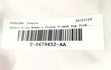 Load image into Gallery viewer, Calvin Klein Womens Multicolor Floral V-Neck 3/4 Sleeve Blouse Top Size XS