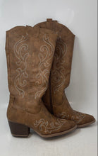 Load image into Gallery viewer, Unbranded Womens Brown Leather Pull-On Mid-Calf Western Boots Size 6