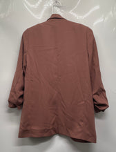 Load image into Gallery viewer, Express Womens Brown Long Sleeve Notch Collar Open Front Blazer Size XS