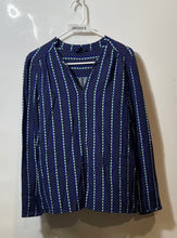 Load image into Gallery viewer, Tommy Hilfiger Womens Multicolor Geometric Long Sleeve Pullover Blouse Top Sz M