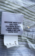 Load image into Gallery viewer, Banana Republic Mens White Green Striped Long Sleeve Dress Shirt XL 17-17.5