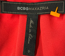 Load image into Gallery viewer, BCBGMaxazria Womens Red Sleeveless Ruffle High-Low Draped Mini Dress Size S