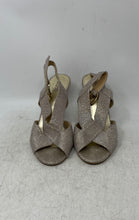 Load image into Gallery viewer, Michael Kors Womens Becky Silver-Tone Glitter Stiletto Slingback Heels Size 8.5M
