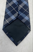 Load image into Gallery viewer, Alby Mens Blue Plaid Silk Adjustable Formal Pointed Tie One Size