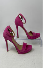 Load image into Gallery viewer, Michael Kors Womens Jordyn Pink Suede Ankle Strap Platform Sandals Size 7M