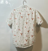 Load image into Gallery viewer, Banana Republic Mens White Bird Print Slim Fit Short Sleeve Button-Up Shirt Sz M