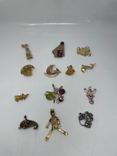 Load image into Gallery viewer, Women's "Once Upon A Time Series" Gold Tone/Multicolored Brooches (13 Pcs)