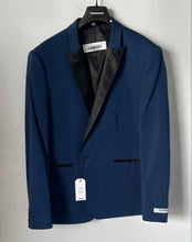 Load image into Gallery viewer, Express Mens Blue Long Sleeve Single-Breasted One Button Blazer Sz 44R With Tag