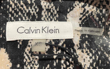 Load image into Gallery viewer, Calvin Klein Womens Black Animal Print Long Sleeve Full-Zip Shirt Jacket Size XS