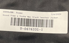 Load image into Gallery viewer, Roundtree & Yorke Mens Black Genuine Leather Long Sleeve Full-Zip Jacket Size M