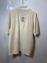 Load image into Gallery viewer, Harley Davidson Mens Beige Short Sleeve Embroidered Henley Neck T-Shirt No Size