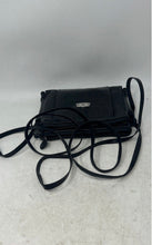 Load image into Gallery viewer, Brighton Womens Twister Black Croc Leather Double Strap Zipper Crossbody Bag