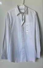 Load image into Gallery viewer, Calvin Klein Mens White Long Sleeve Spread Collar Button-Up Shirt Size XS
