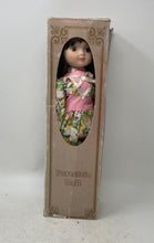 Load image into Gallery viewer, Brown Hair And Eyes Collectible Porcelain Doll In Floral Dress With Box