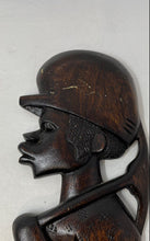 Load image into Gallery viewer, African Hand Carved Wooden Man Bust Decorative Wall Art Tribal Figure Sculpture