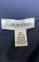 Load image into Gallery viewer, Calvin Klein Womens Blue Square Neck Short Sleeve Pullover Blouse Top Size M