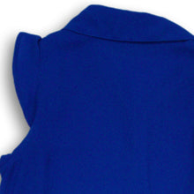 Load image into Gallery viewer, New York Company Womens Blue Sleeveless Button Front Ruffle Hem Blouse Top Sz XS