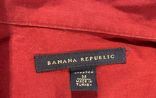 Load image into Gallery viewer, Banana Republic Mens Red Stretch Short Sleeve Collared Button-Up Shirt Size M