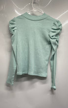 Load image into Gallery viewer, Janie And Jack Girls Mint Ruched Long Sleeve Ribbed Blouse Top Size 8
