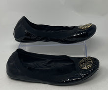 Load image into Gallery viewer, Authentic Tory Burch Womens Caroline Black Leather Slip-On Ballet Flats Size 10M