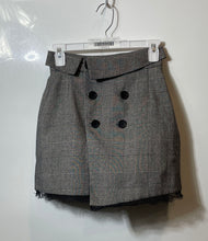 Load image into Gallery viewer, Zara Basic Womens Gray Houndstooth Print Lace Trim Hem Wrap Skirt Size XS