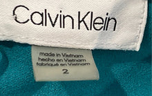 Load image into Gallery viewer, Calvin Klein Womens Dark Aqua Sleeveless Round Neck Pleated Sheath Dress Size 2