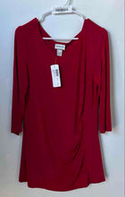 Load image into Gallery viewer, Chico's Womens Red Long Sleeves Ruched Tunic Blouse Top Size 2 With Tag