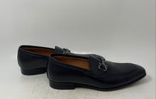Load image into Gallery viewer, Cavalieri Mens Black Leather Square Toe Slip-On Loafers Shoes Size 9