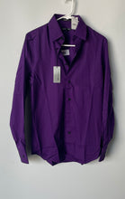 Load image into Gallery viewer, Express 1MX Mens Purple Long Sleeve Collared Dress Shirt Sz XS 13-13.5 With Tag