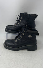 Load image into Gallery viewer, Harley-Davidson Womens Express Lane 84008 Black Leather Lace-Up Biker Boots Sz 8