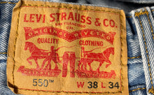 Load image into Gallery viewer, Levi's Mens 550 Blue Denim Mid-Rise Relaxed Fit Straight Jeans Pants Size 38/34